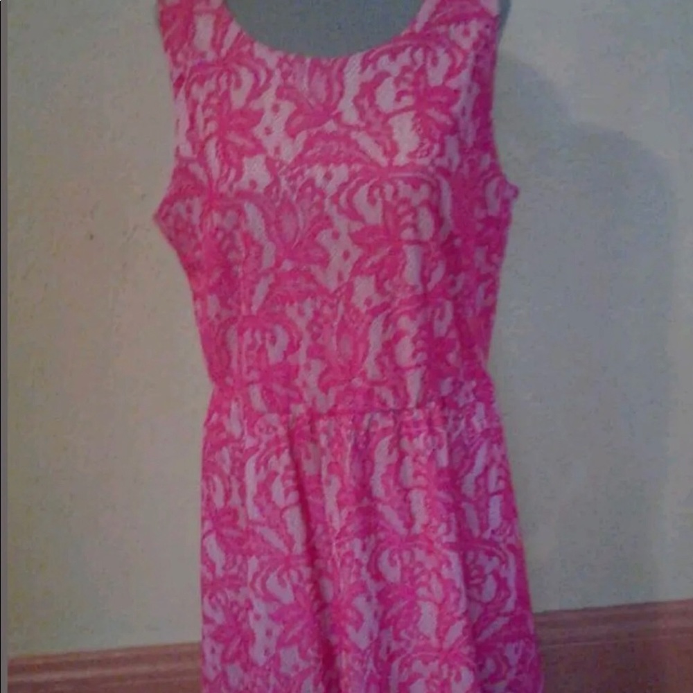 SOLD.  Beautiful pink lace dress